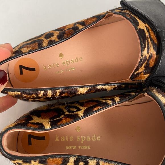 kate Spade New York Delise Leopard Calf Hair Bow Tie Sneakers 7 - Picture 6 of 7